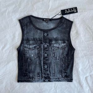 Mesh Jean top